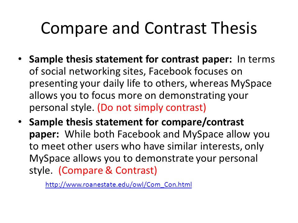 Writing a thesis statement for compare and contrast essay template